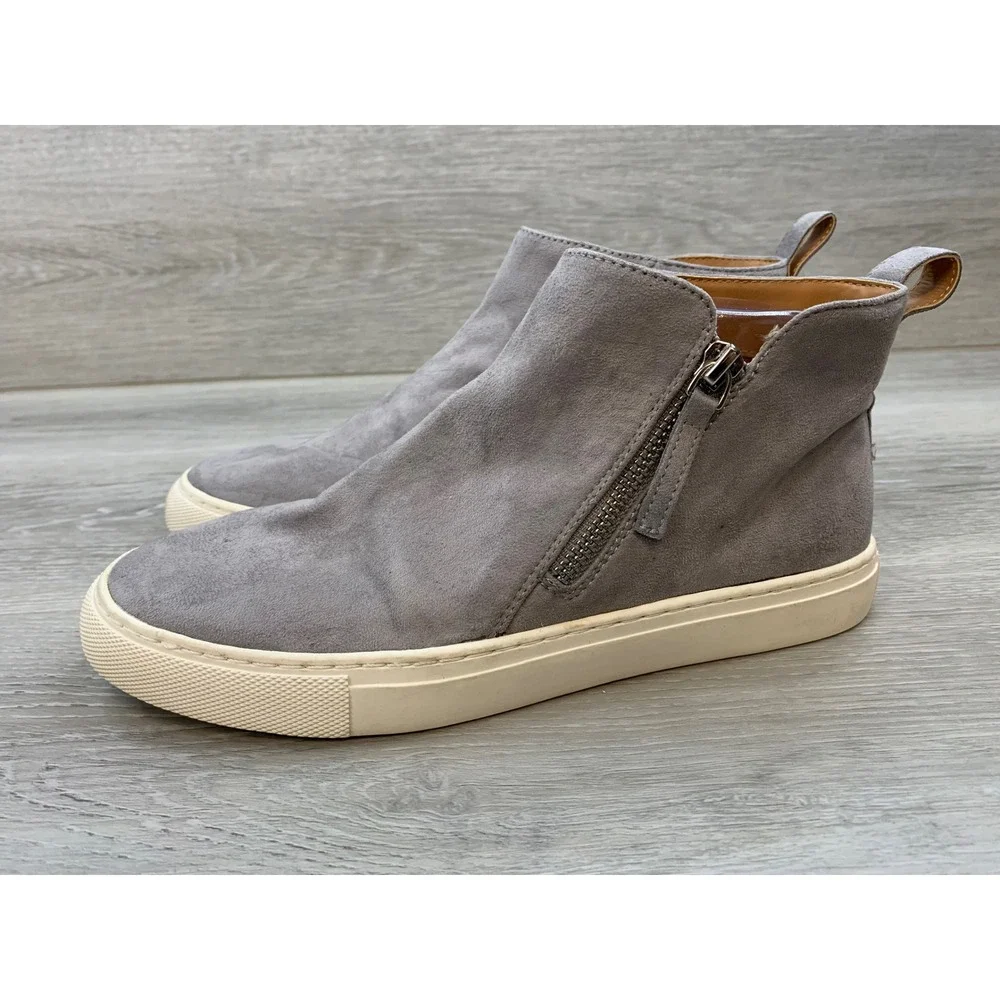 J.Crew Women's Grey Suede Zip High Top Sneaker Boots 8 Grey Comfort Shoes